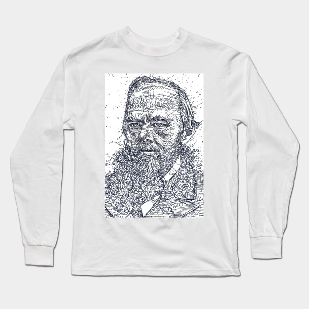 FYODOR DOSTOEVSKY ink portrait Long Sleeve T-Shirt by lautir